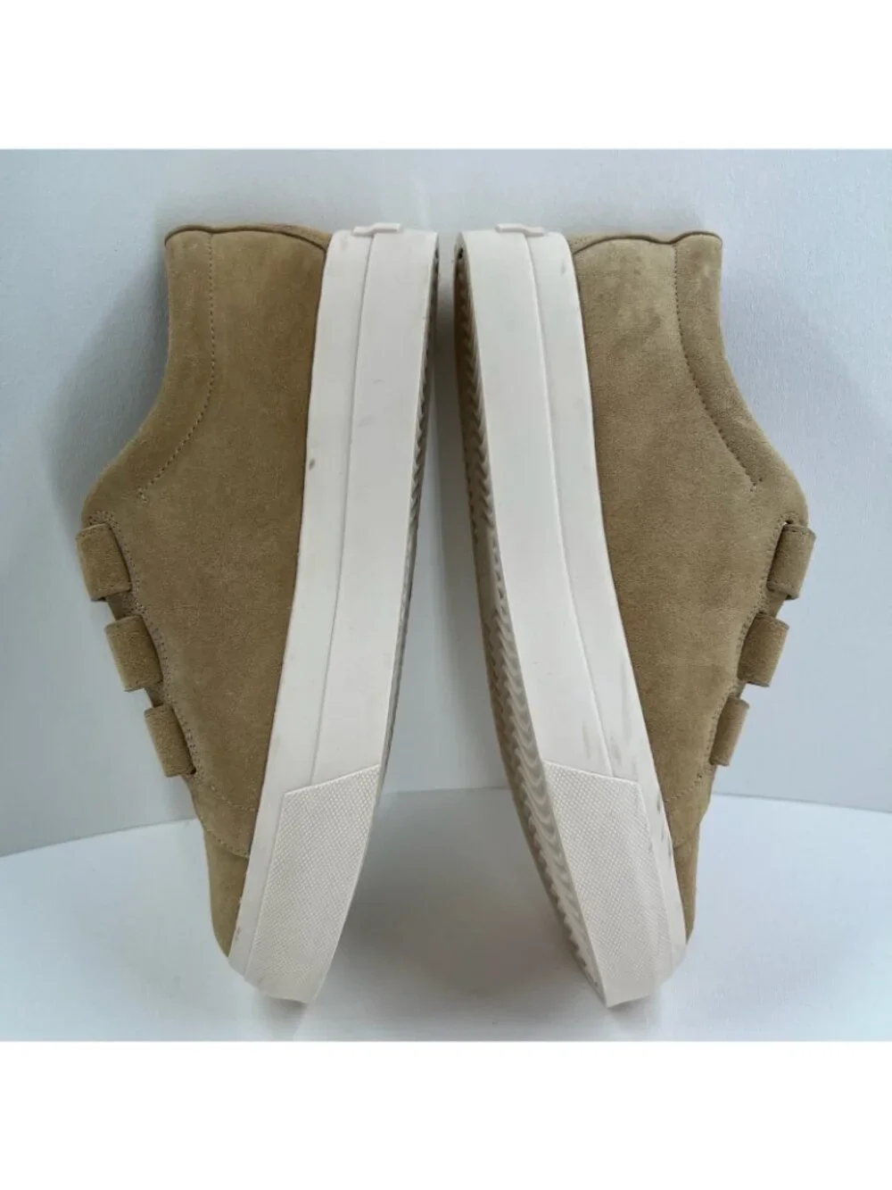Vince Sunnyside Suede Platform Sneakers Women Size US 7 Multi Strap Sand Beige - Picture 6 of 12